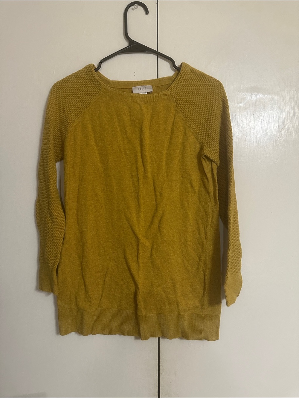 LOFT Golden Yellow Crewneck Raglan Sweater